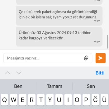 Trendyol İade İşlemi Reddedilmesi