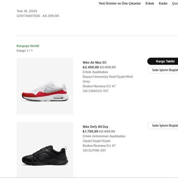 Nike.com/tr Rezil Kargo Politikası Ve Rezil Müşteri Hizmetleri