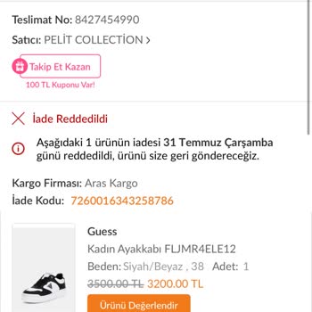 Trendyol İadesi Reddedilen Ürünü Teslim Etmiyor
