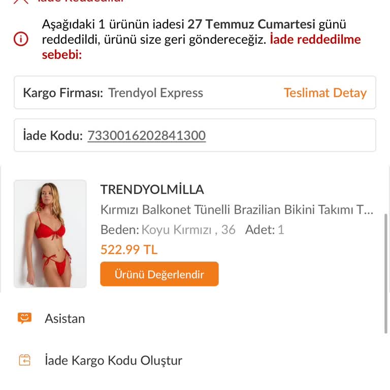 Trendyol Milla İademi Yapmıyor