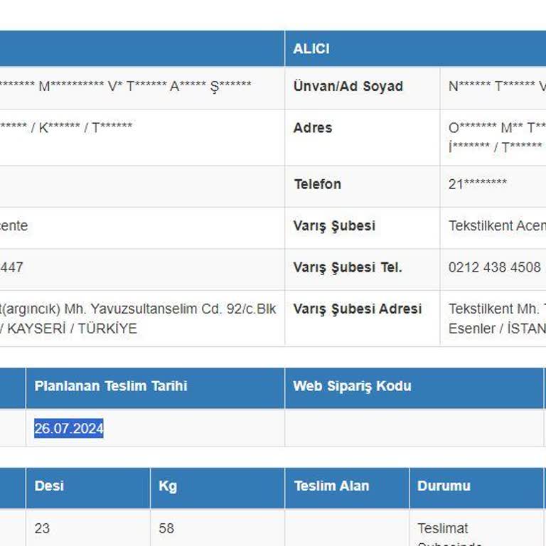 Sürat Kargo Tekstilkent Teslimat Yapmıyor Ve Yüzüme Telefon Kapatıyor