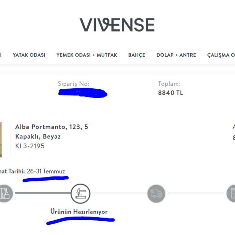 Vivense Ürün Teslim Edilmesi - #Vivense Ulaşılamıyor