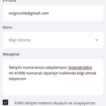 Patirüya Gelmeyen Sipariş İletişim Numarası Yok