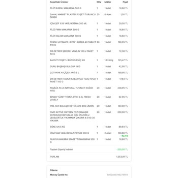 Migros Sanal Sipariş Eksik Getiriyor
