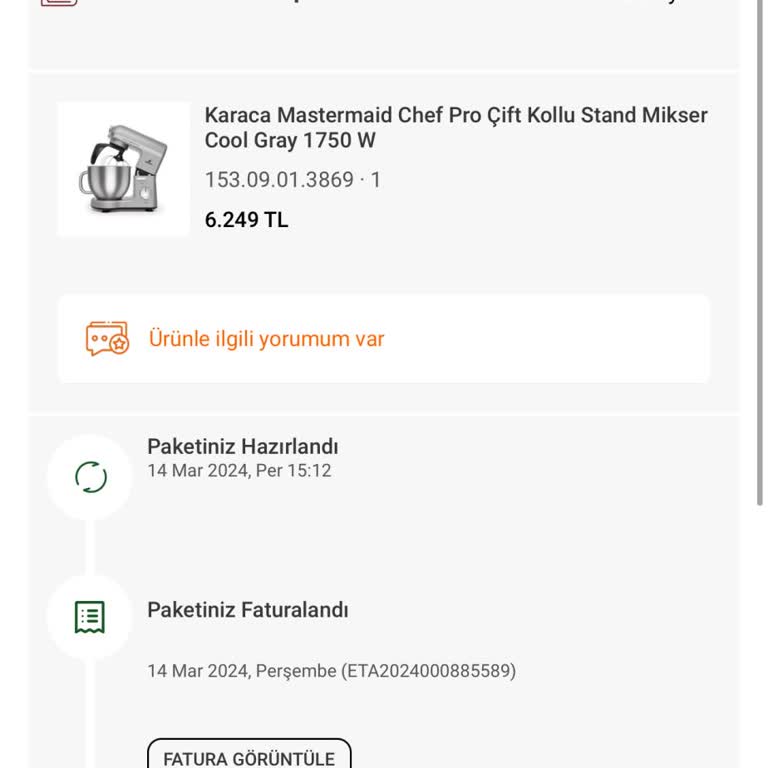 Karaca Züccaciye Karaca Ücret İadesi Yapmıyor
