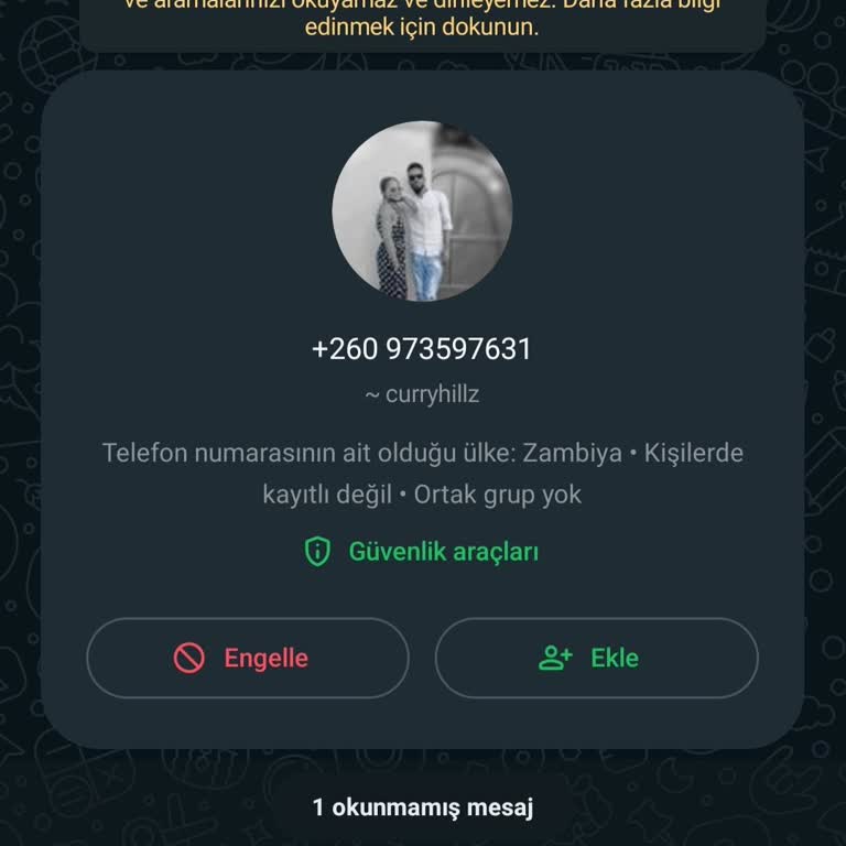 WhatsApp Finansal Hesap Eklendi Masajı