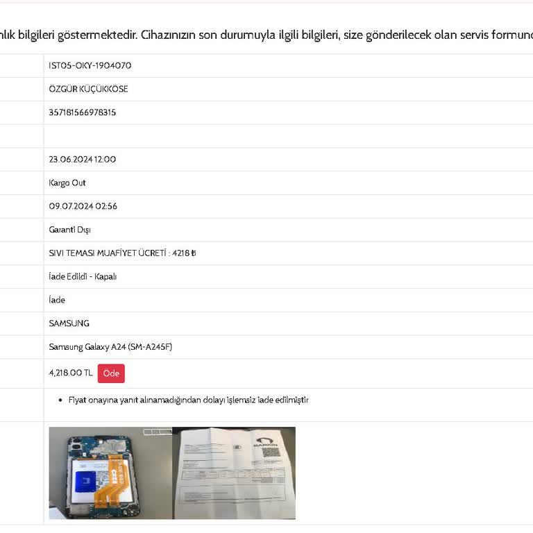 Ouno Teknik Servis Mağduriyeti