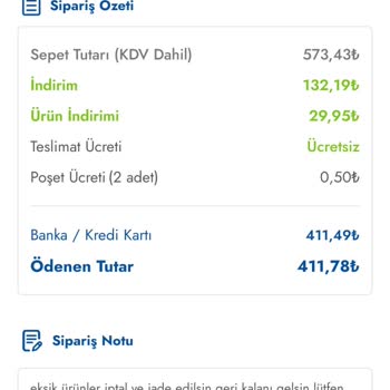 Cepte Şok Eksik Ürün Gönderip Paramı İade Etmiyor