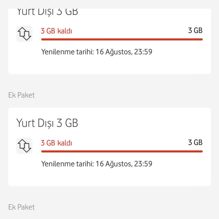 Vodafone Yurt Dışı Ek Paket Satın Alım Sistem Hatası Mağduriyeti
