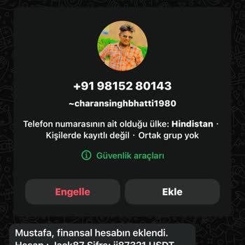 WhatsApp Bilinmeyen Numaradan Gelen Şüpheli Mesaj Hakkında Şikayet