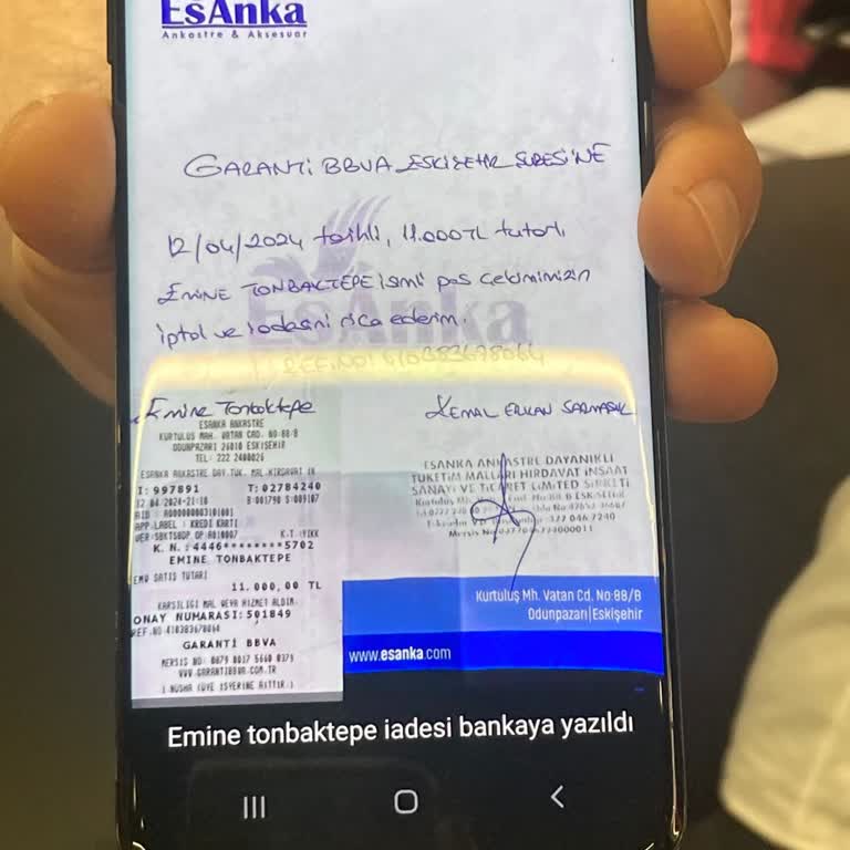 Esanka Kredi Kartı İadesi Yapılmadı