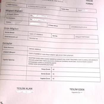 DO&RE Müzik Casio Marka Org U Garanti Kapsamına Sokmadı