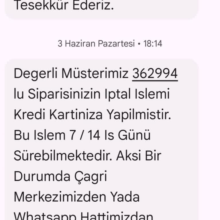 Sanal Yağ Market Sipariş İptali Sonrası Para İadesi Sorunu!