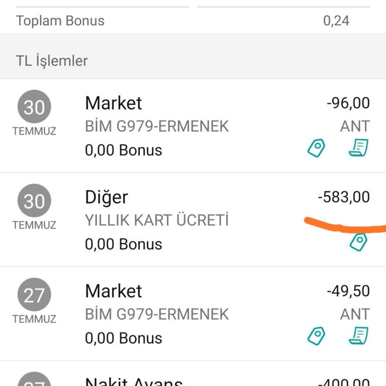 Garanti BBVA Bilgim Dışında Para Kesilmiş
