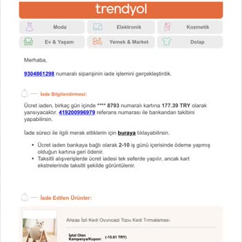Trendyol Beni Mağdur Etti! Ücret İademi İstiyorum!