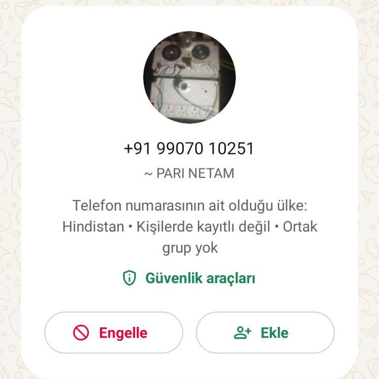 WhatsApp'tan Gelen Mesaj