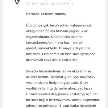 Vivense Teslimat Süresi Geçmiş Koltuğu Göndermiyor
