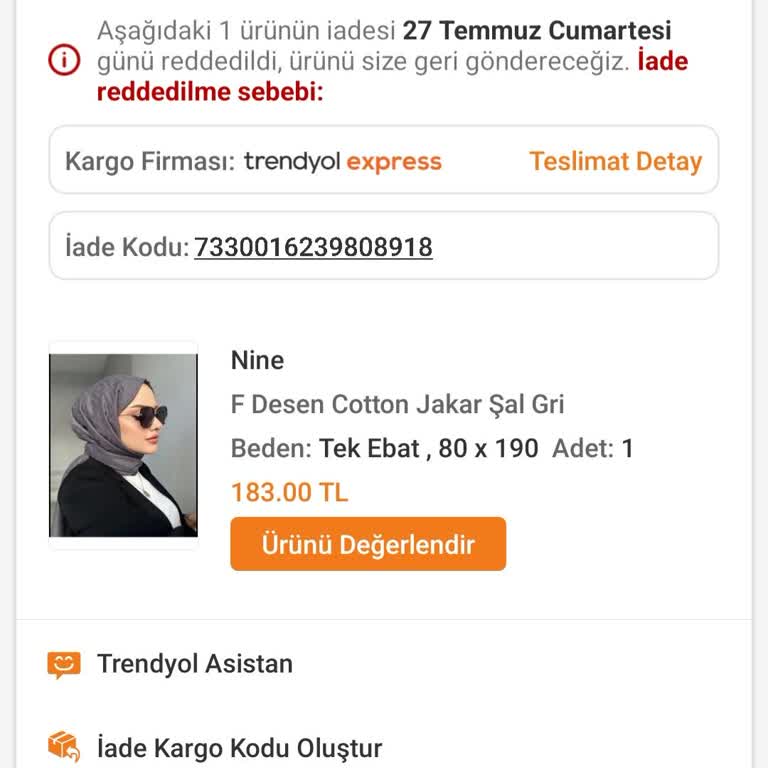 Trendyol İadem Reddedildi İlgilenilmiyor