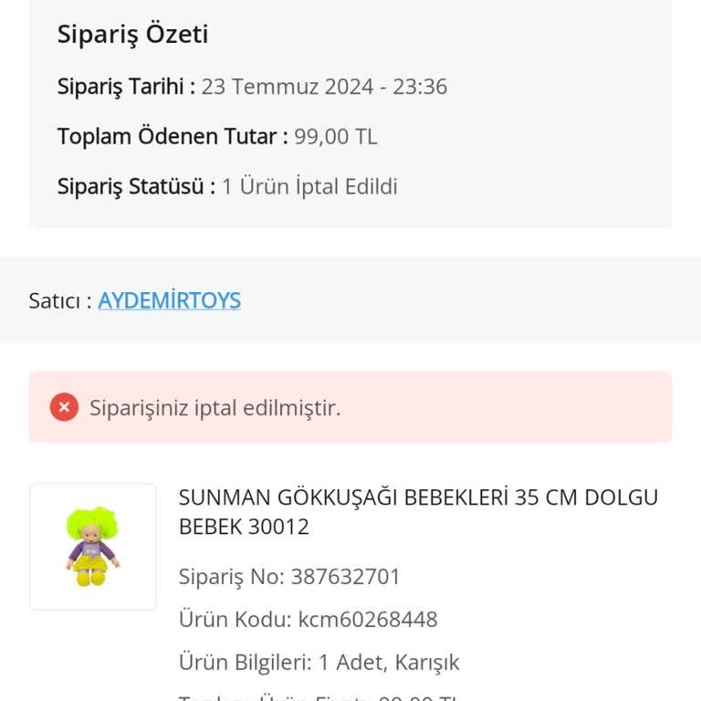 ÇiçekSepeti Mağduriyetim Giderilmedi. Yapılan Yanlış Etik Olmayan Mağduriyeti