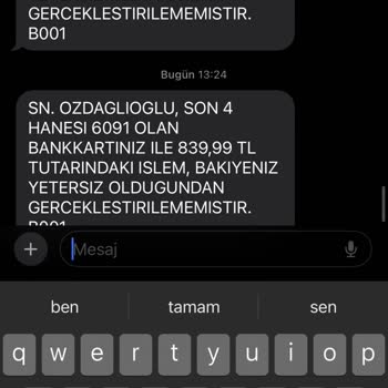 Ziraat Bankası İşlem Bakiye Yetersiz Olduğu İçin Gerçekleştirilemedi