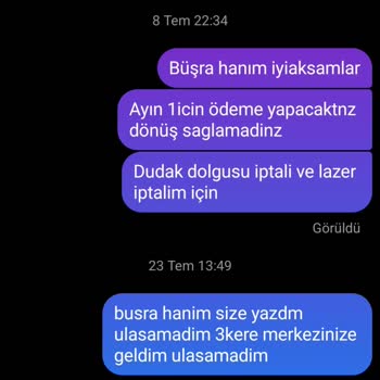 Büşra Aydemir Estetik Alacağım İade Ücretlerim Var Ve Kimseye Ulaşamıyorum