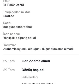 eBay E Bay Geri Ödeme