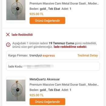 MetaQuartz Aksesuar (metasery) Paramı İade Etmediler Saatimi De Değişim Yapmadılar