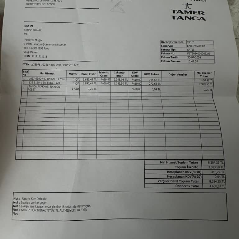 Tamer Tanca İade Almama Sorunu