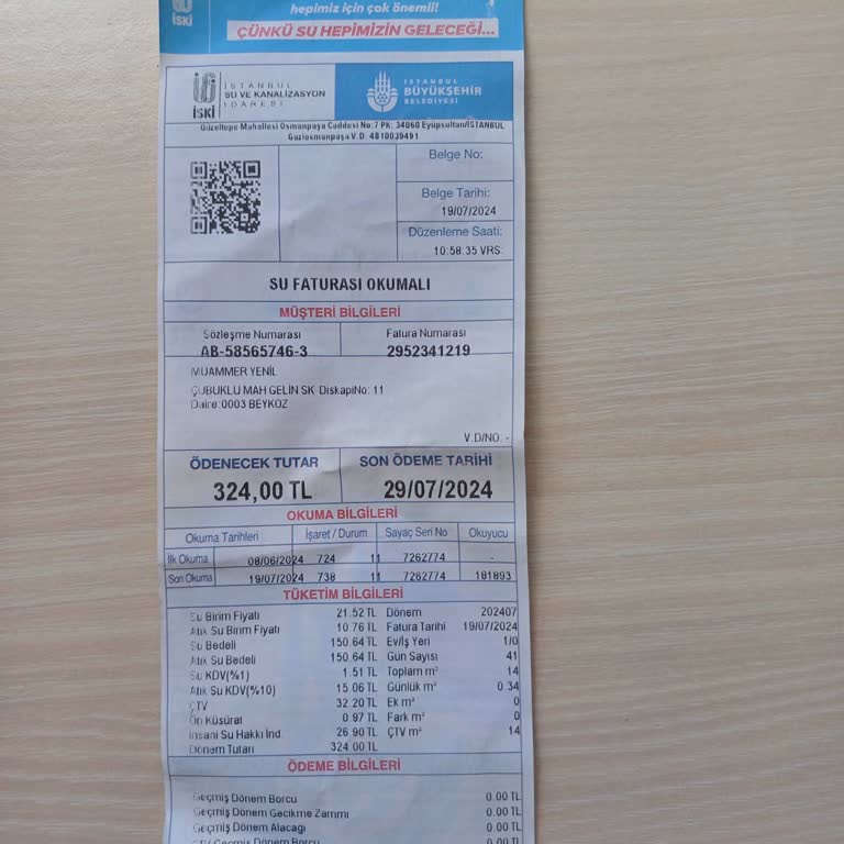 İSKİ Yüksek Gelen Fatura