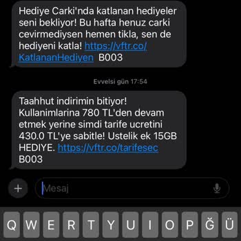 Vodafone Tarifem Bitiyor Ve Geçebileceğim Tarife Yok.