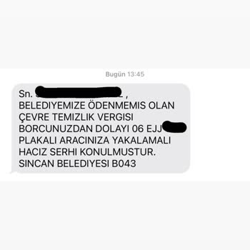 Sincan Belediyesi Yanlış SMS Bilgilendirmesi