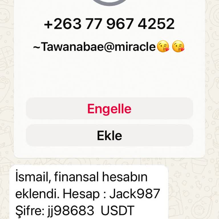 WhatsApp Bilinmeyen WhatsApp Mesaj