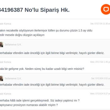 Sefamerve.com İade Alamıyorum