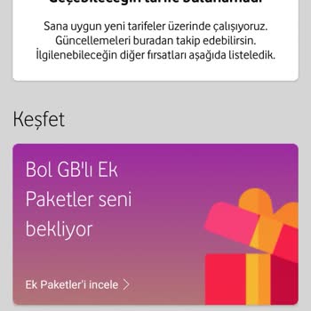 Vodafone Faturalı Tarife Değişikliği