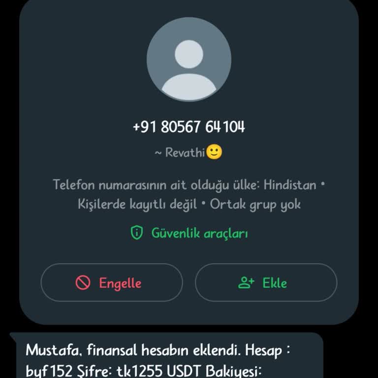 WhatsApp Üzerinden Finansal Hesap Bilgisi