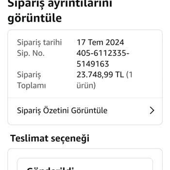 Amazon Fiyat Değiştiğinden Ürün Teslim Edilmedi.