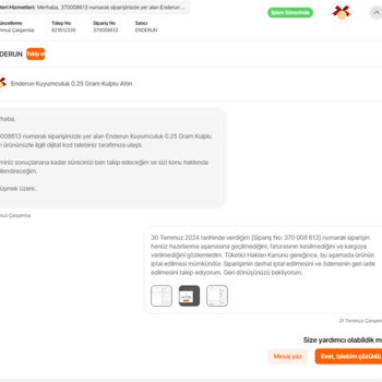 Hepsiburada Sipariş İptali Ve İade Talebi, Cayma Hakkı Kullanımı