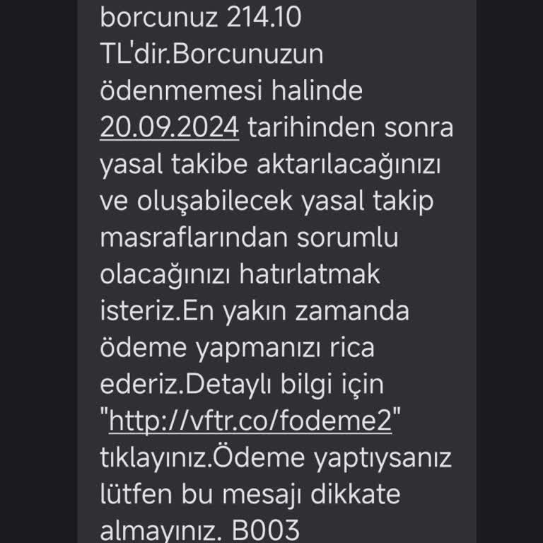 Vodafone Fatura Borç Ödeme