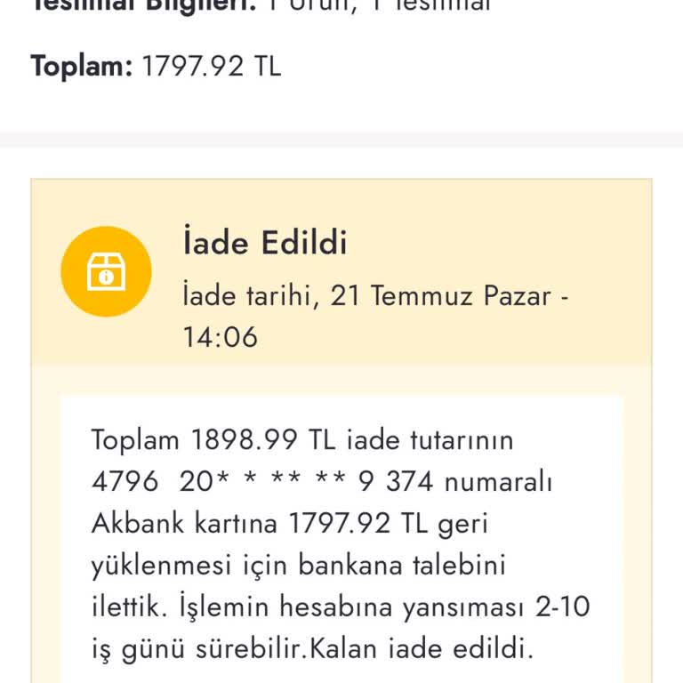 Boyner Para İadesi Yapmıyor