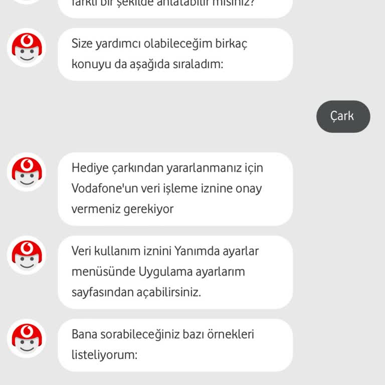 Vodafone Çarkı Çeviremiyorum İzin Olmadı Gözüküyor.