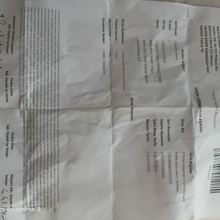 Teknosa Sıfır Telefon Hatalı