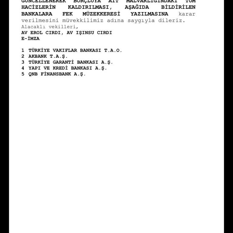 Kayseri Genel İcra Dairesi Kartlardaki Blokeleri Kaldırma