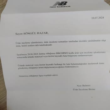 New Balance Markalı Ayakkabı 2.5 Ay İçerisinde Deforme Oldu
