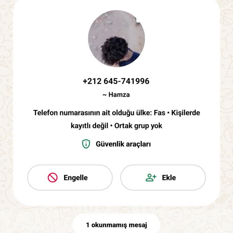 WhatsApp Bilinmeyen Numaradan Gelen Şüpheli Mesaj Hakkında Şikayet