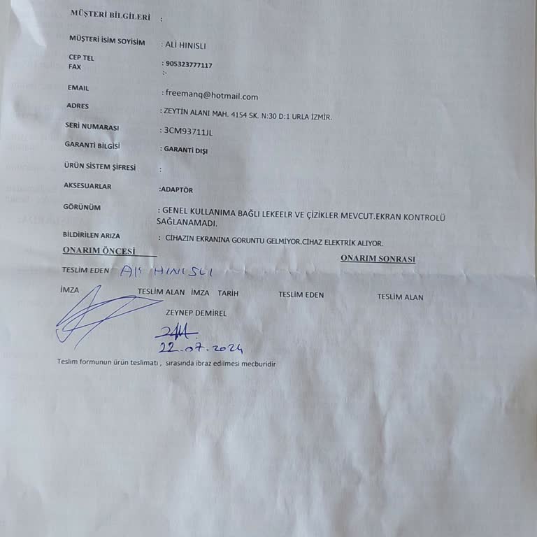 HP Servisi BDH Ürün 8 Gün Alıkoydu