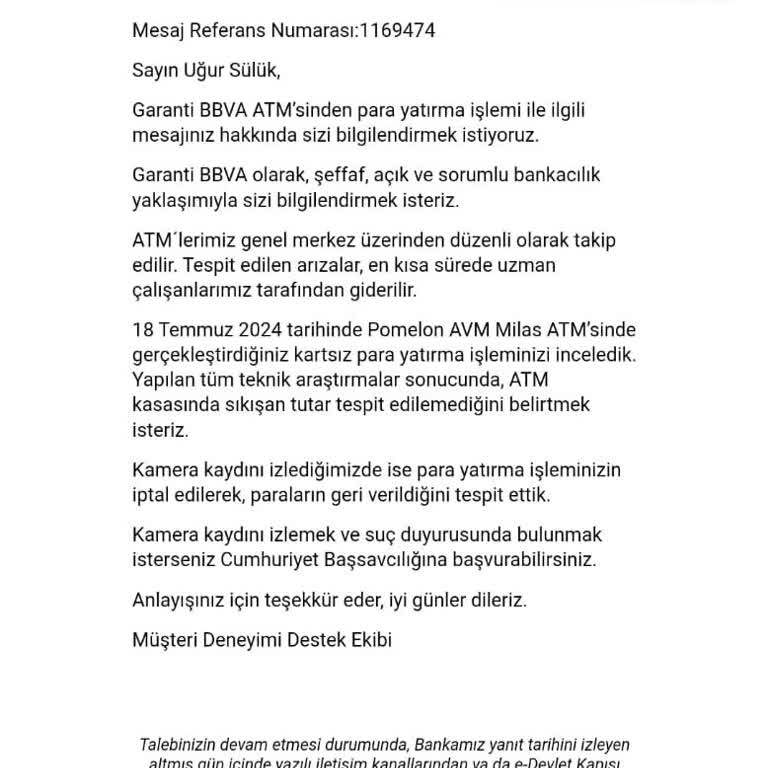 Garanti Bankası Şikayetim Var