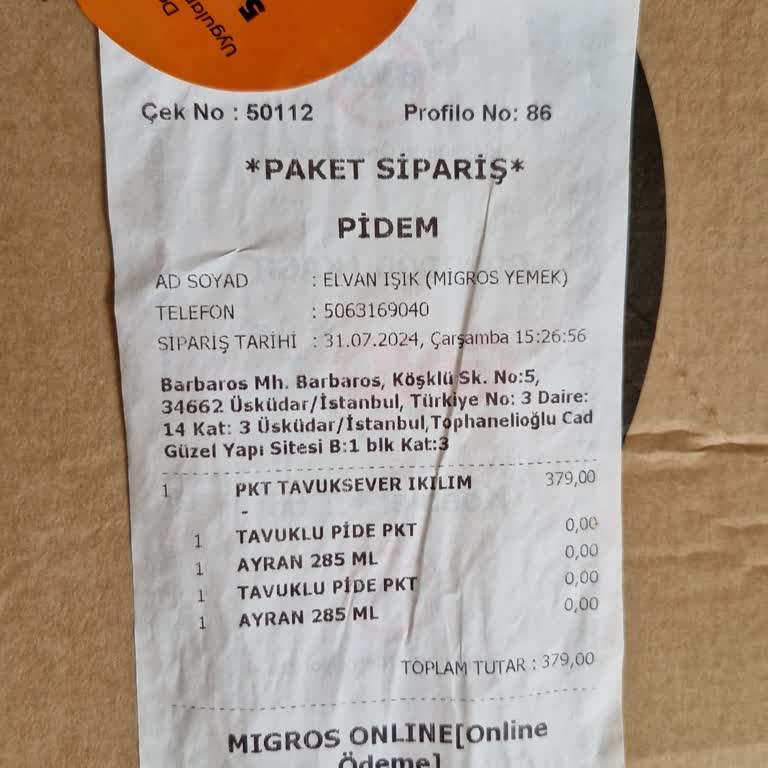 Pidem Restaurant Altunizade Pidemden Yanlış Eksik Sipariş Hakkında