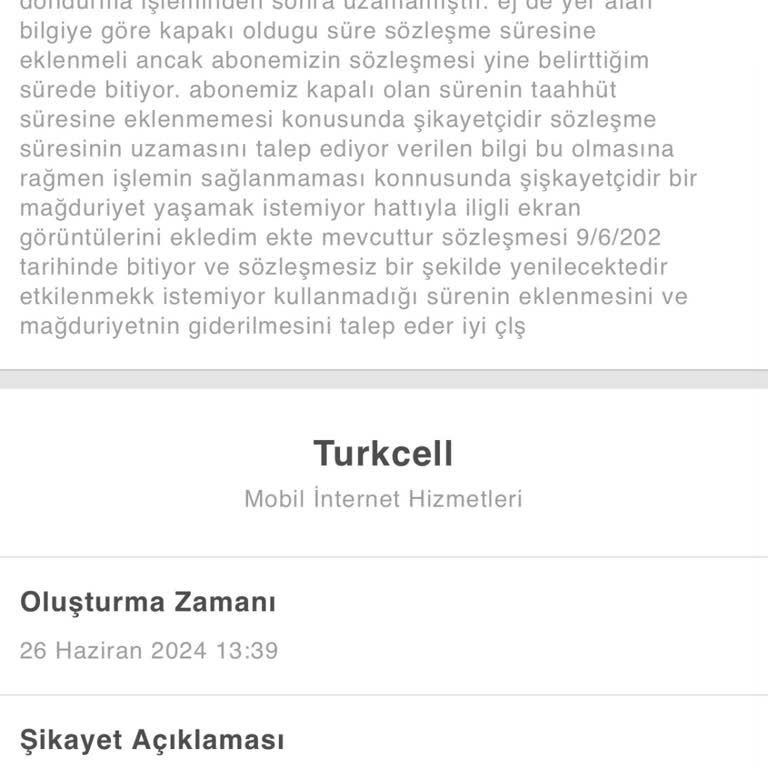 Turkcell 50 Gündür Şikayet Talebime Yanıt Alamıyorum