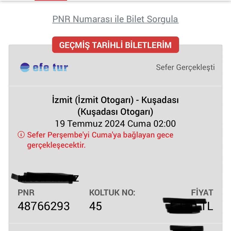 Efe Tur Eşya Unutulması Sorunu