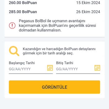 Pegasus Bol Bol Puan Uygulamasındaki Transfer Sorunu Ve Diğer Hesap